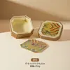 Caja redonda para pulseras con patrón, con tapa y base, caja para jade antiguo y joyería, caja de almacenamiento para accesorios, caja expositora para pulseras, joyero
