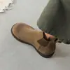 Botas de Moda de Diseño de Nicho con Suela Gruesa para Mujer Estilo Británico Botines Botas de Plataforma para Personas Bajas con Alzas Interiores