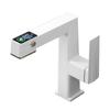 Uno por uno pantalla digital inteligente gris plomo mueble de baño extraíble grifo de lavabo grifo giratorio ajustable para agua fría y caliente