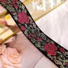 Estilo étnico encaje de tela adornos accesorios fondo camel flores bordadas tela para ropa de algodón adornos para manualidades materiales decorativos