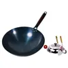 Olla de Hierro Antigua, Olla de Hierro para Cocina Tradicional, Wok Doméstico, Antiadherente, Sin Recubrimiento, Olla de Hierro Universal para Estufas de Gas y Carbón