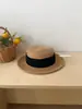Várias Cores Disponíveis~ Chapéu de Palha Estilo Coreano Francês com Topo Reto para Proteção Solar Feminina, Adequado para Viagens à Praia e Férias, Chapéu de Sol Estilo Hepburn