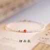 Pulsera de Cristal Blanco Facetado de 2 mm para Mujer, Pulsera Roja Pequeña del Sur, Joyería al por Mayor con Diseño de Nicho en Oro de 14K, Estilo Ins