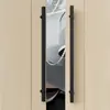 Manípulo de Porta de Vidro com Moldura Estilo Chinês Novo Minimalista Moderno Luxo Leve Cobre Antigo Porta de Madeira Maciça Tubo Quadrado Cabo Longo