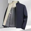 Chaqueta Casual de Negocios para Hombres de Mediana Edad NN Estilo Nuevo Atuendo de Papá para Hombres de Mediana Edad y Mayores Abrigo de Cuello Alto para Primavera y Otoño