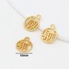 Colgante Pequeño de Ábaco con Carácter de Fortuna de Oro Real Chapado en Oro de 18 Quilates para Joyería DIY, Dijes Pequeños, Aretes, Colgantes para Orejas, Pulseras, Collares D105