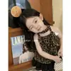 Ropa Infantil Estilo Coreano 2026 Verano Nuevo Conjunto para Niñas Chaleco Elegante con Estampado de Leopardo Falda Negra de Pastel para Niños Conjunto de Dos Piezas