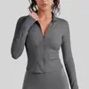 Nueva Ropa Deportiva Fina de Rayas Elástica acanalada de Juyitang para Mujer, Mangas Largas, para Yoga