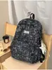 Mochila macia com gradiente estrelado amarelo limão, tema floresta, para meninas e estudantes, com sensação leve e arejada, doce e delicada, perfeita para viagens