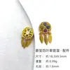 Acessórios de Prata S925 Banhada a Ouro 24K Inseridos com Pétalas de Turmalina Natural Trevo de Quatro Folhas Contas Acessórios para Pulseira DIY da Marca