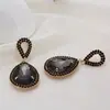 Moda Europea y Americana Retro Elegante Elegante Completamente Incrustado de Diamantes para Mujer Discoteca Personalizado Pendientes Grandes de Gota de Agua Fabricante Mayorista E014