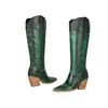 Botas femininas Martin confortáveis e versáteis para outono e inverno, botas femininas de cano alto com bico fino para comércio exterior, botas de couro de salto alto sem cadarço de cor sólida para comércio exterior, tamanho grande
