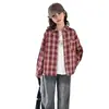 Camisas de Primavera para Niñas 2026 Nuevo Estilo Camisas a Cuadros para Niños Mangas Largas Elegantes Tops de Primavera y Otoño para Niñas de Secundaria y Niños Mayores