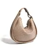 Bolso Media Luna de Axila para Trabajo y Ropa de Trabajo Cuero Genuino Gran Capacidad Bolso de Hombro de Alta Gama para Niñas Bolso Tejido a Mano para Mujer