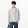 Camisa vintage falsa de duas peças patchwork de manga comprida relaxada com gola virada para baixo, marca unissex moderna, modelagem solta, top versátil para casal