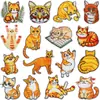 Patche de Tecido Bordado Gato Desenho Animado Gatinho Laço Etiqueta Bordada Computador Patch de Decoração para Roupas Transferência Térmica Patch Atacado