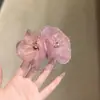 Pente de Cabelo Flor de Renda com Strass Brilhante Estilo Menina Doce Coreana Pente Lateral para Franja Presilha de Cabelo Versátil da Moda Acessório de Cabelo