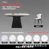 Mesa de Jantar de Ardósia Levemente Luxuosa Estilo Italiano para Lares Pequenos, Moderna e Simples, Extensível e Dobrável, Mesa de Jantar Quadrada e Redonda de Dupla Finalidade