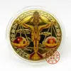Moneda Conmemorativa de las Doce Constelaciones Moneda Chapada en Oro Constelación de 12 Medallón Conmemorativo de Tarot Europeo y Americano Moneda de Oro Moneda de los Deseos Espejo Cruzado