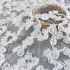 Tela de Malla Bordada con Lentejuelas y Flor de Rosa Tridimensional Estilo Francés para Vestidos y Trajes de Niña