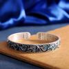Pulseira de tornozelo de corpo inteiro em prata de lei prata 9999 esmalte padrão de grama encaracolada coração sutra fundo aberto pulseira moda moda nacional estilo étnico pulseira
