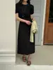 Vestido Casual de Verão Estilo Coreano Chique Estilo Francês Textura Suave Afina a Cintura Mangas Bufantes para Férias
