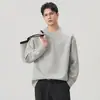 Sudadera pesada de cuello redondo de 340 g para hombre, nuevo estilo otoño 2026, suelta, sin capucha, manga larga, casual, simple, top, venta al por mayor