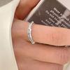 Anillo de Línea de Costa de Plata de Ley S925 para Mujer Estilo Ins Azul Claro Color Menta Aceite de Goteo Viento Frío Textura Irregular Anillo de Dedo