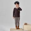 J043 Pijama para niños Conjunto de dos piezas Diseño ZYZ Lana Pull Frame Ropa para el hogar Clase A Grueso Traje de ropa interior para niños