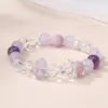 Pulseira de Ametista Natural de Formato Irregular, Estilo de Círculo Único, Contas Redondas com Textura Quente e Sonhadora, Design Único, Direto da Fábrica