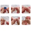 Unhas de Verão Populares Azul Bebê com Creme, Estilo Francês, de Alta Aparência e Clareamento, Amêndoa, Manicure Florzinhas Pintadas à Mão Removível