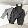 Roupas de Verão Estilo Coreano para Bebês Meninas, Conjunto de Macacão da Moda com Estampa de Leopardo para Crianças Pequenas, Conjunto Fino de Duas Peças