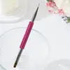 Caneta de Construção Dupla Face Cravejada de Diamantes, Pincel Chanfrado de Cabeça Plana para Cílios, Aparar Sobrancelhas, Pintura de Sobrancelhas, Caneta de Desenho Pintada Portátil, Ponto de Diamante