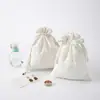 Bolsa con cordón personalizada de algodón y poliéster, bolsa de embalaje DIY hecha a mano, bolsa de almacenamiento para joyas, accesorios para el cabello, personalización por imagen o muestra
