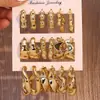 Nuevo Set de Pendientes Transfronterizos para Mujer, Combinación de Pendientes Geométricos Trenzados de Resina Estilo Ins Europeo y Americano, Pendientes al por Mayor