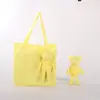 Tela Impermeable a Cuadros Oso Bolsa Tote de Almacenamiento para Compras en Supermercado Bolsa de Compras Plegable Bolsa de Almacenamiento Venta al por Mayor