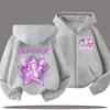 Sudadera Divertida con Cremallera Kpop Sudadera con Capucha Cazador de Demonios Ropa Infantil Niños Niñas Niños Sudadera