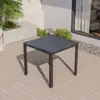 Mesa y Sillas de Madera y Plástico para Patio Exterior Combinación de Mesa y Sillas para Cafetería de Ocio Mesa y Sillas de Comedor de Ocio para Balcón al Aire Libre Jardín