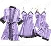 Pijamas Transfronterizos, Pijamas Femeninos, Conjunto de Cuatro Piezas, Pijamas Coreanos de Tirantes, Ropa de Casa para Mujer con Almohadillas en el Pecho, Pijamas 2103