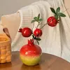 Enfeites Festivos Flor de Romã Flor Artificial Flor Falsa Galho de Fruta de Romã Fruta Decoração de Mesa Enfeites de Frutas Auspiciosas