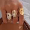 Anillos con un Toque de Lujo de Nicho, Empaque de Joyería Estilo Ins de Lujo Ligero, Diseño de Círculo Geométrico para Mujer, Venta al por Mayor Transfronteriza de Verano