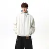 Jaqueta com capuz color block estilo retrô americano para homens e mulheres, nova marca da moda de primavera, casaco casual solto e versátil para casais