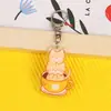 Lindo dibujo animado acrílico transparente de doble cara DIY pequeño regalo llavero creativo accesorios adorno para bolso llavero