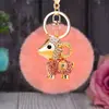 Llavero de Felpa de Oveja Pequeña de la Suerte para Coche para Mujeres Encanto de Bolso Lindo Llavero de Metal Regalo Creativo Venta al por Mayor