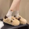 Zapatos de invierno cálidos de dos usos, sin cordones, suela gruesa, forro de felpa, piel, moda para mujer, aumento de altura interior, zapatos de algodón, estilo coreano, negro