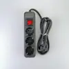 Enchufe de Empalme Profundo de Múltiples Agujeros Estilo Europeo Negro para Hogar Tablero de Empalme Estilo Europeo Enchufe de Remolque con Interruptor