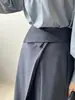 Falda elegante de estilo francés para mujer Beishan Tongshu, falda larga de otoño de cintura alta con placket diagonal irregular 80910