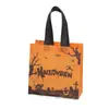 Bolsas Tote de Halloween em Estoque, Sacolas de Compras de Abóbora 3D Impressas em Cor com Transferência Térmica para Doces de Halloween, Sacolas de Doces de Halloween em Estoque