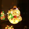 Luces decorativas LED navideñas transfronterizas, luces colgantes con ventosa para escaparate, cortina de Papá Noel, luces pequeñas de colores