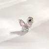 Novo Design de Nicho Hensen Micro-Pavimentado Zircônia Azul Claro Borboleta Fresco Acessível Luxo Piercing de Cartilagem Osso da Orelha Unha
